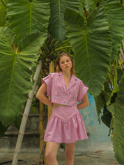 SOTAVENTO MINI SKIRT IN RED STRIPES