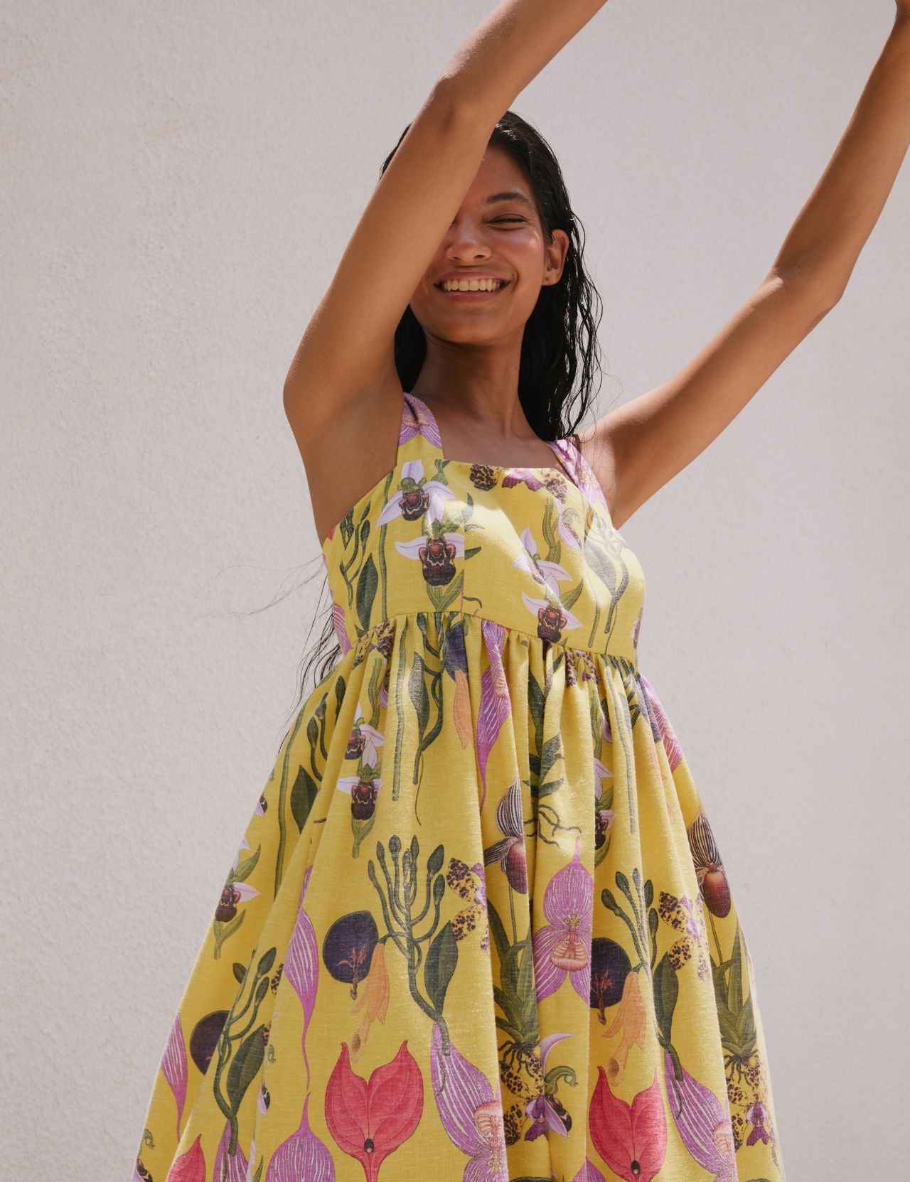 PALMAR MAXI DRESS IN BOTANICA YELLOW PRINT - No Pise La Grama Web