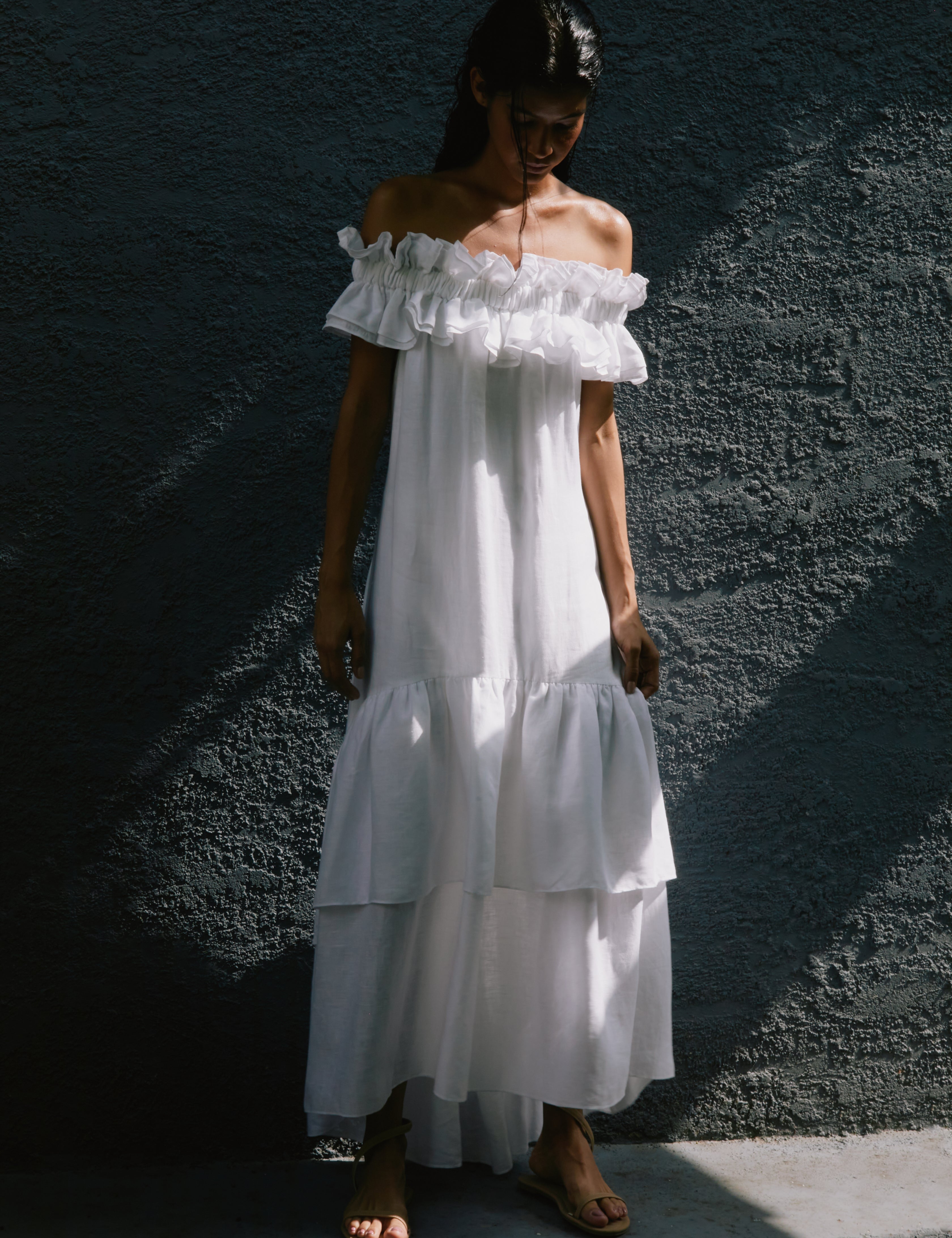 ESCONDIDA DRESS IN WHITE - No Pise La Grama Web