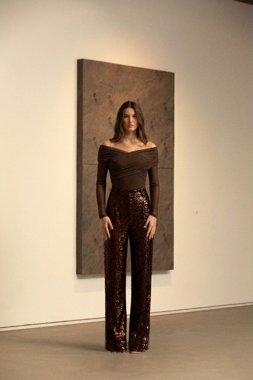 ARGENTO BODYSUIT IN MAROON