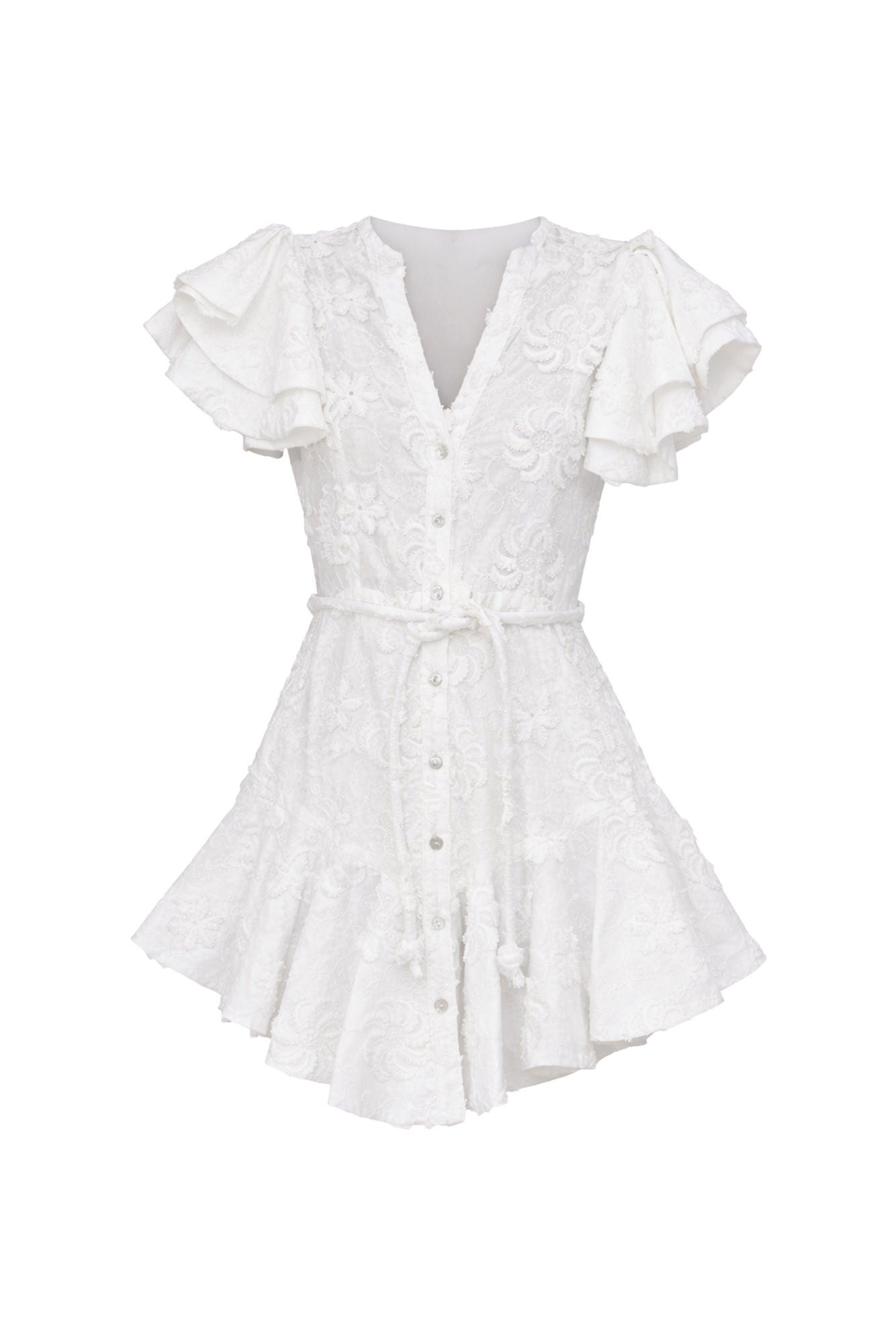 ARBOLADA DRESS IN EMBROIDERY GARDEN OFF WHITE
