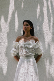 AGAVE TOP IN WHITE EYELET - No Pise La Grama Web