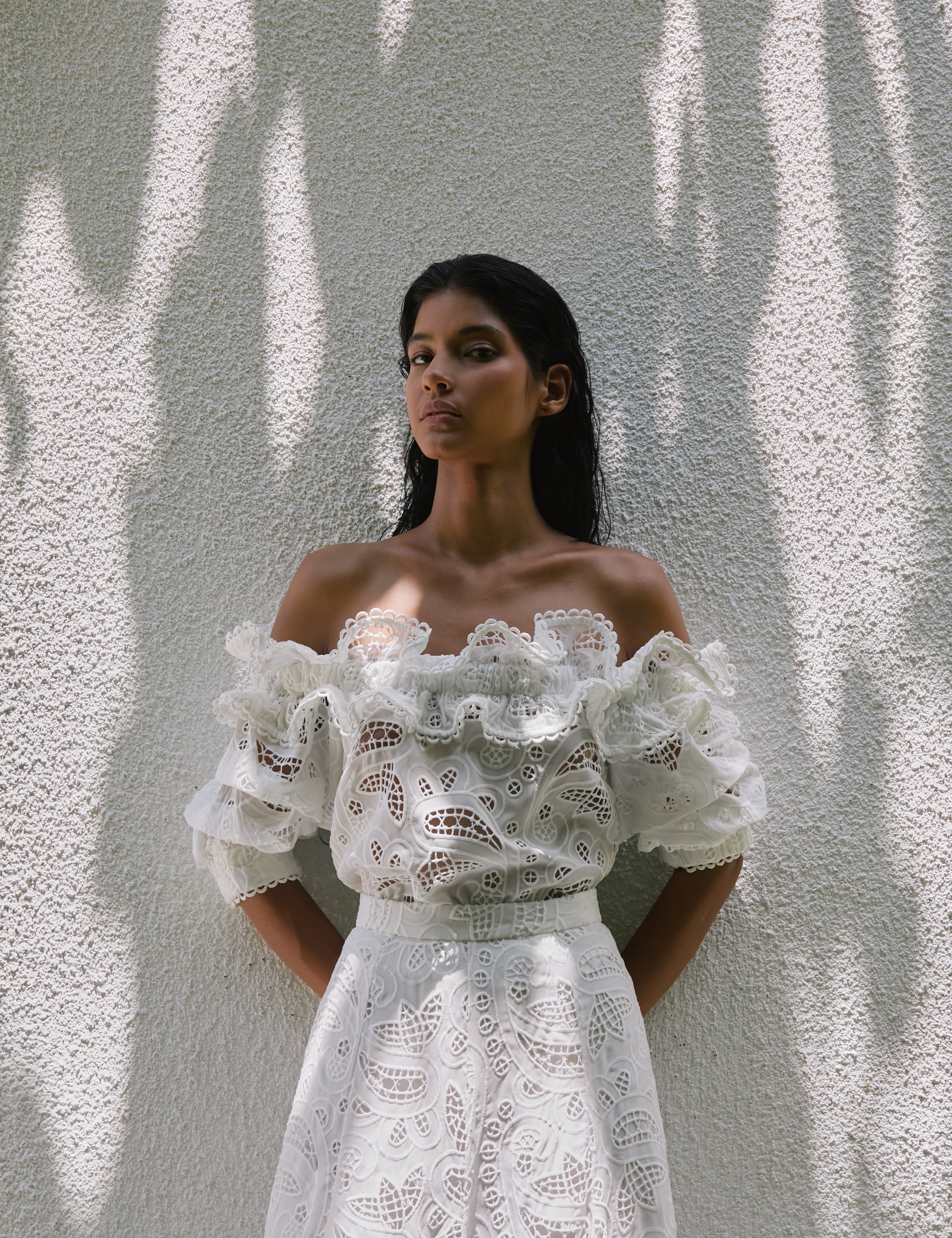 AGAVE TOP IN WHITE EYELET - No Pise La Grama Web