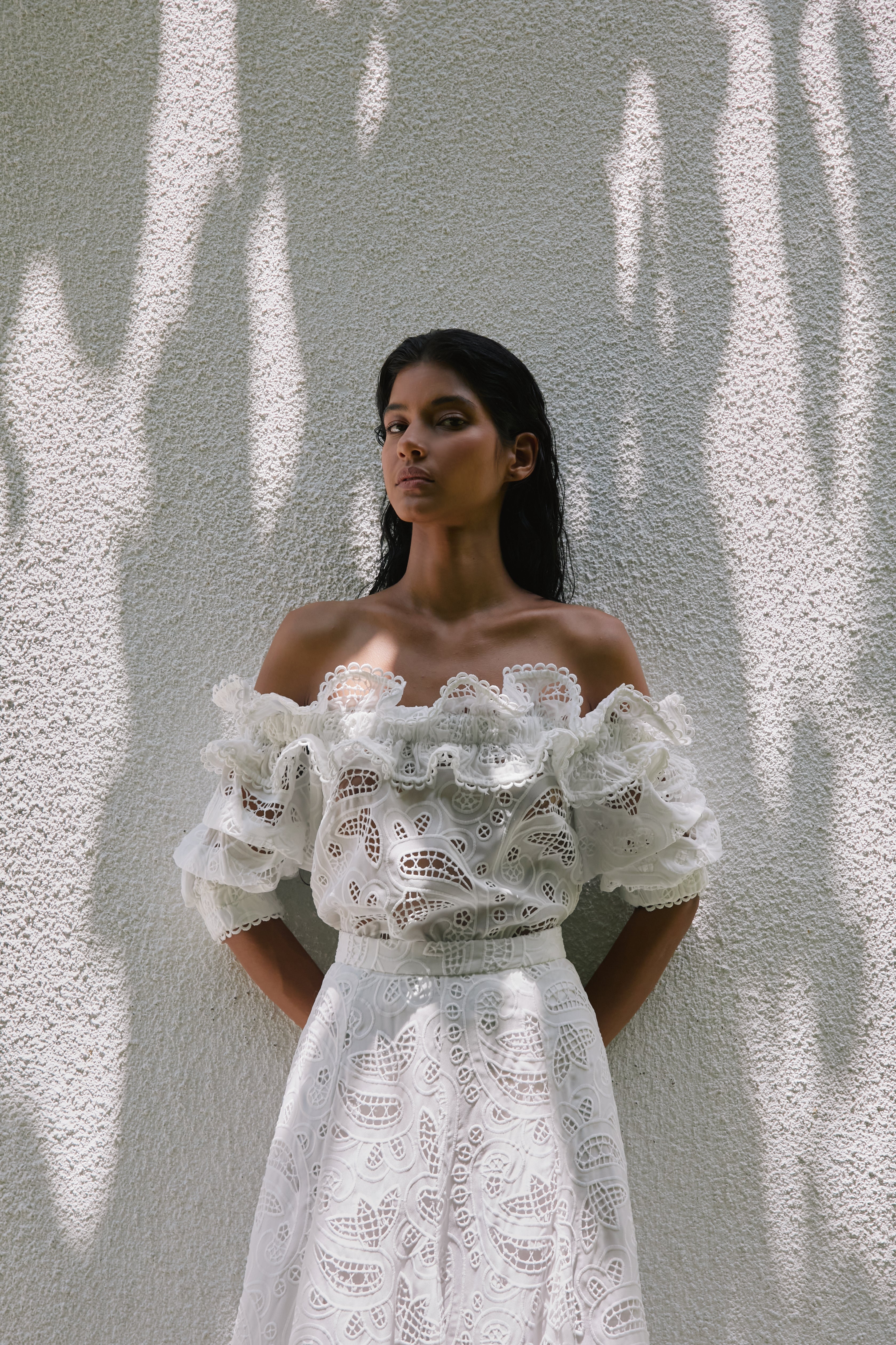 AGAVE TOP IN WHITE EYELET - No Pise La Grama Web