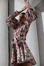 AGUA AMADA DRESS IN LILIES VERANDA PRINT