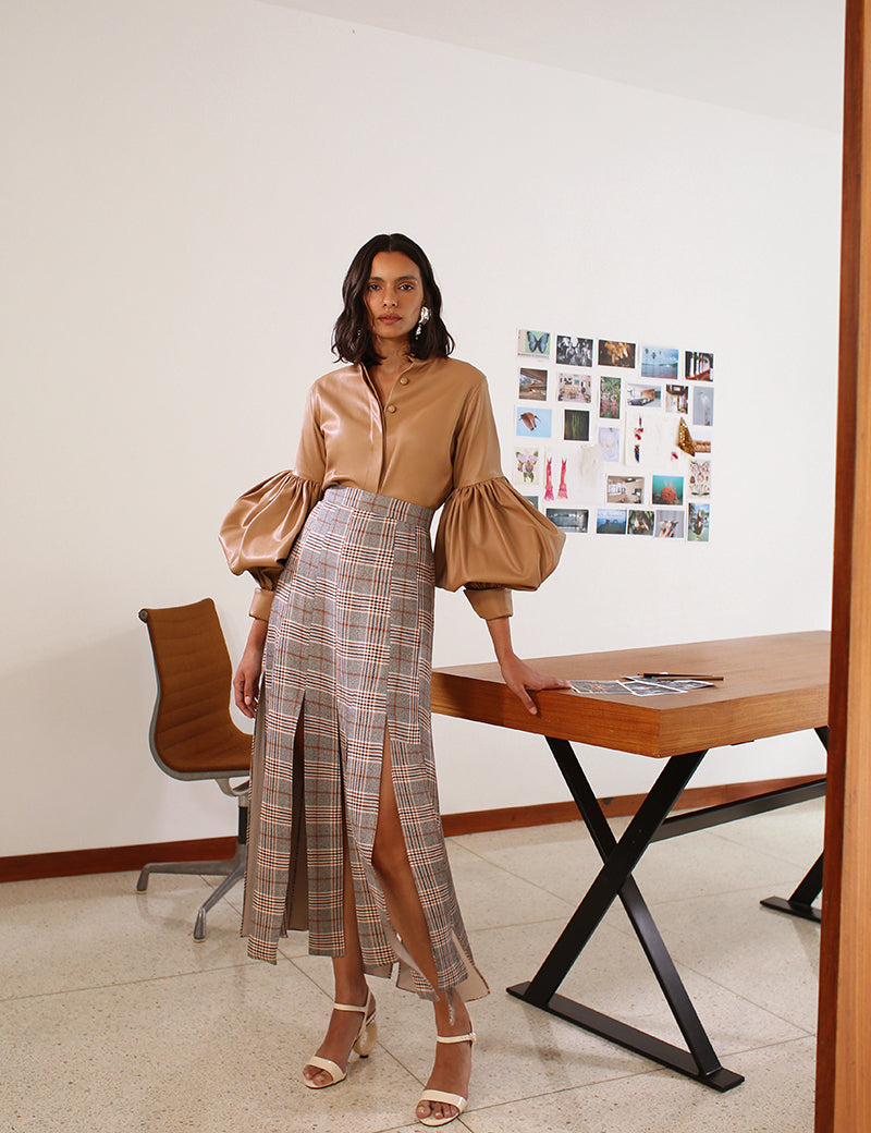 Amada_Shirt_in_Camel_and_Flora_Skirt_in_Grey_Plaid_2_7e6f5b42-e1a9-4700-8719-21caed157e9e.jpg