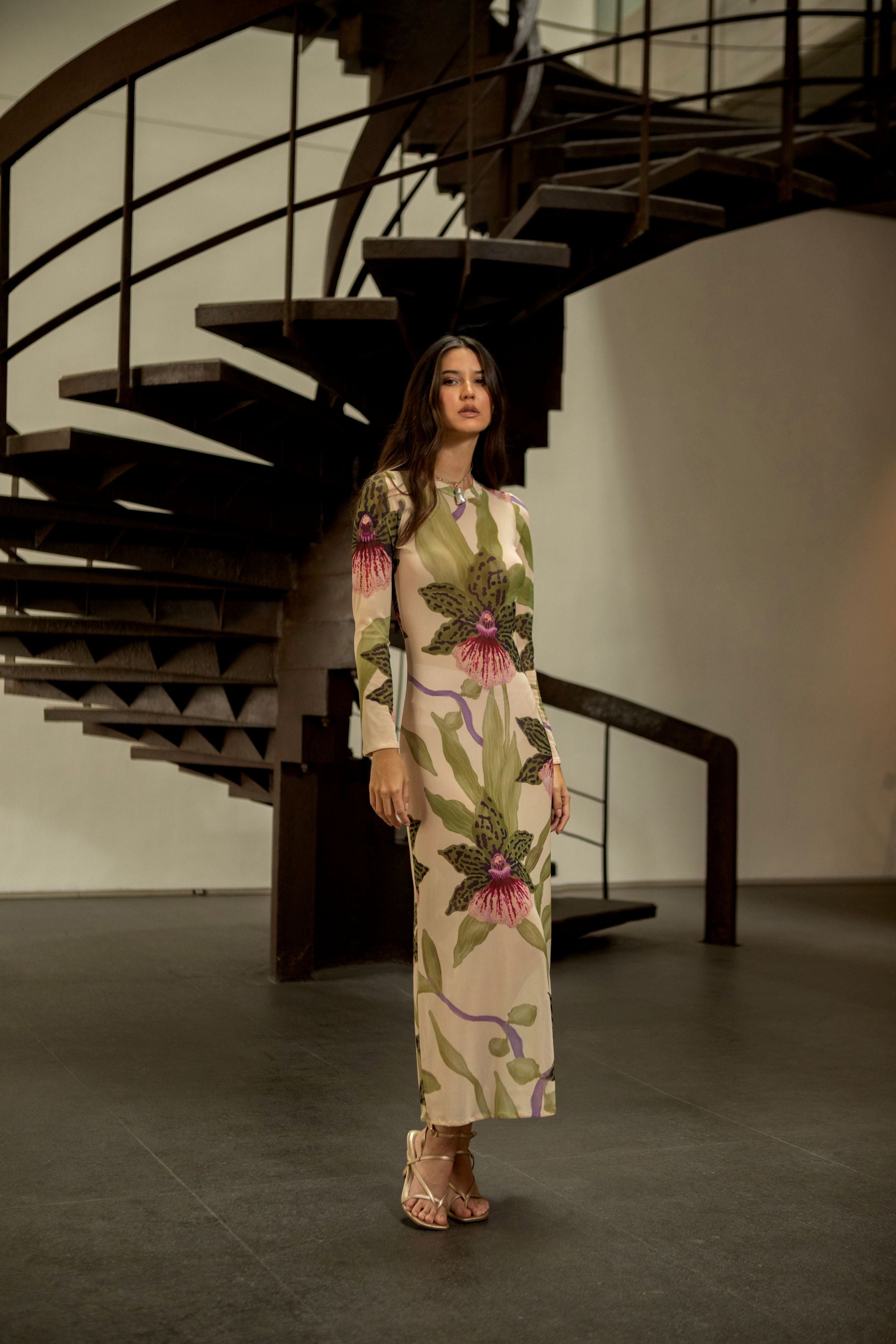 MORROCOY DRESS IN VAINILLA VENEZUELA PRINT