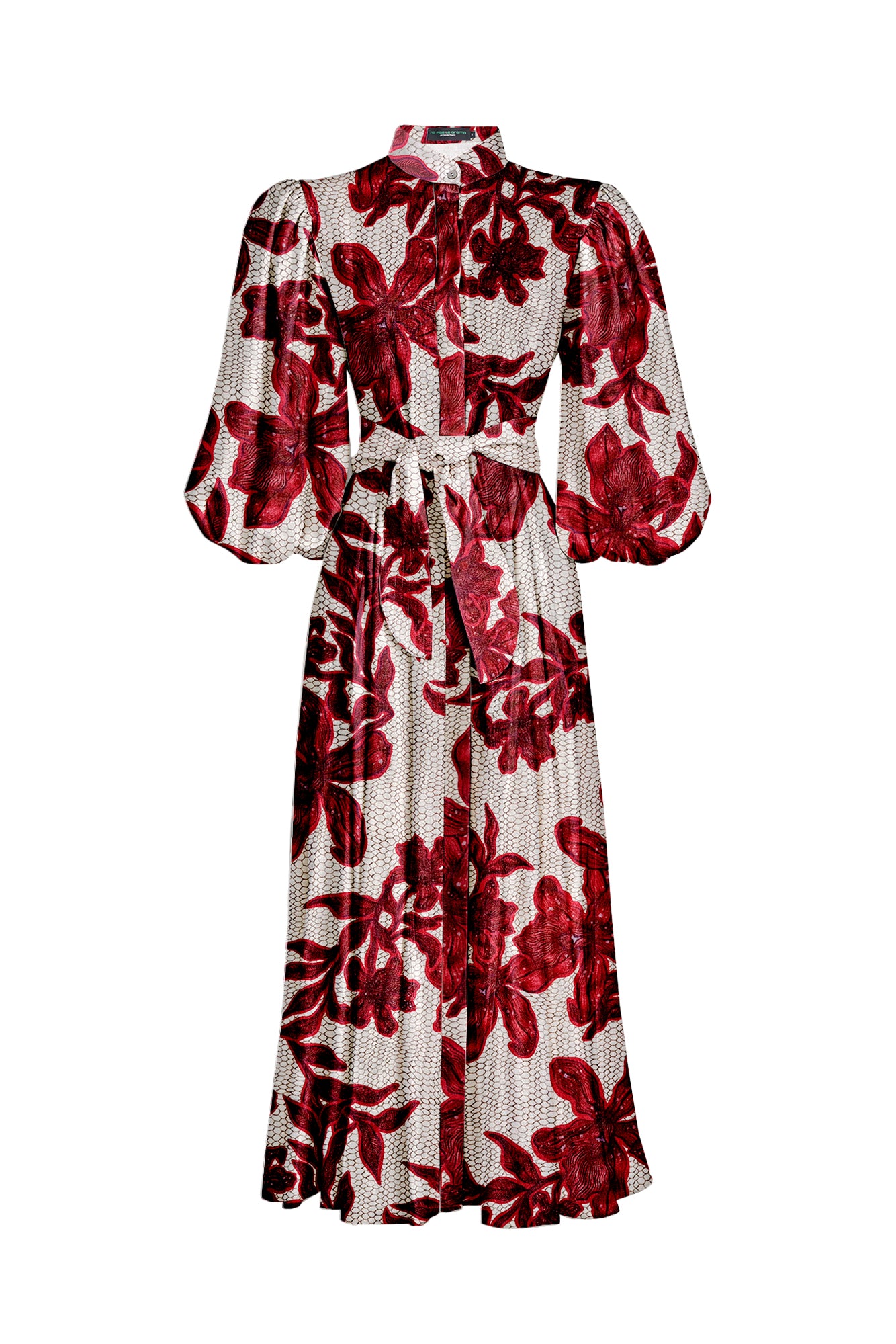 BROMELIA DRESS IN  ORQUIDEA MERLOT PRINT