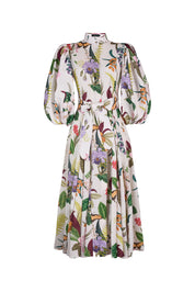 BROMELIA DRESS IN JARDIN PRINT OFF WHITE