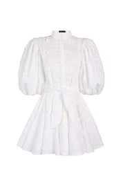 BROMELIA DRESS MINI IN EMBROIDERY GARDEN OFF WHITE