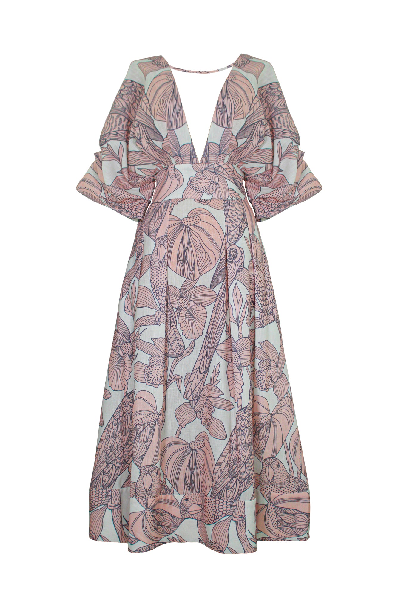 BARLOVENTO DRESS IN CANARIO PINK PRINT