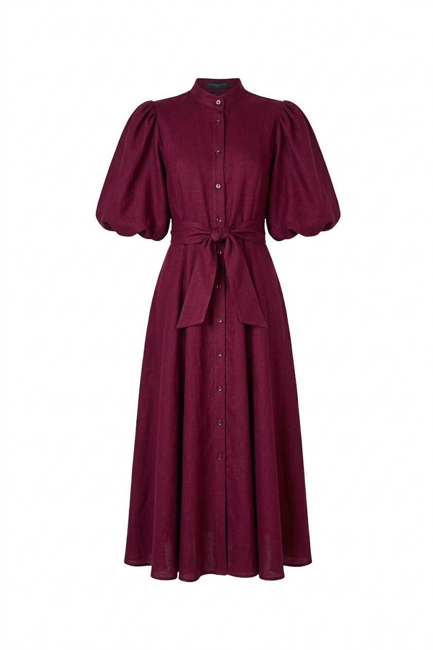 BROMELIA DRESS IN BURGUNDY