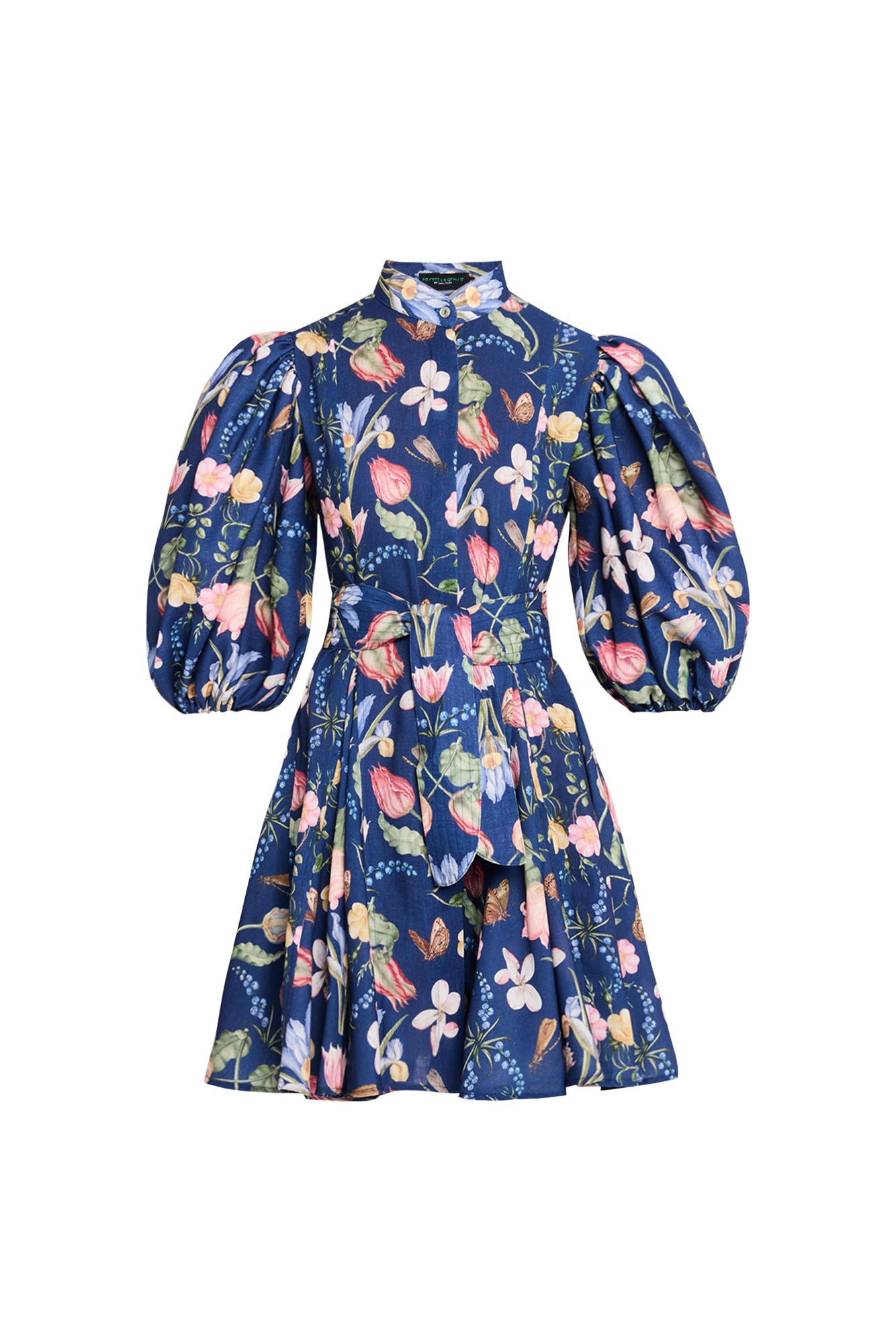 BROMELIA DRESS MINI IN TULIPAN NAVY PRINT