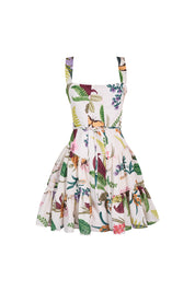 CARACAS MINI DRESS IN JARDIN PRINT OFF WHITE