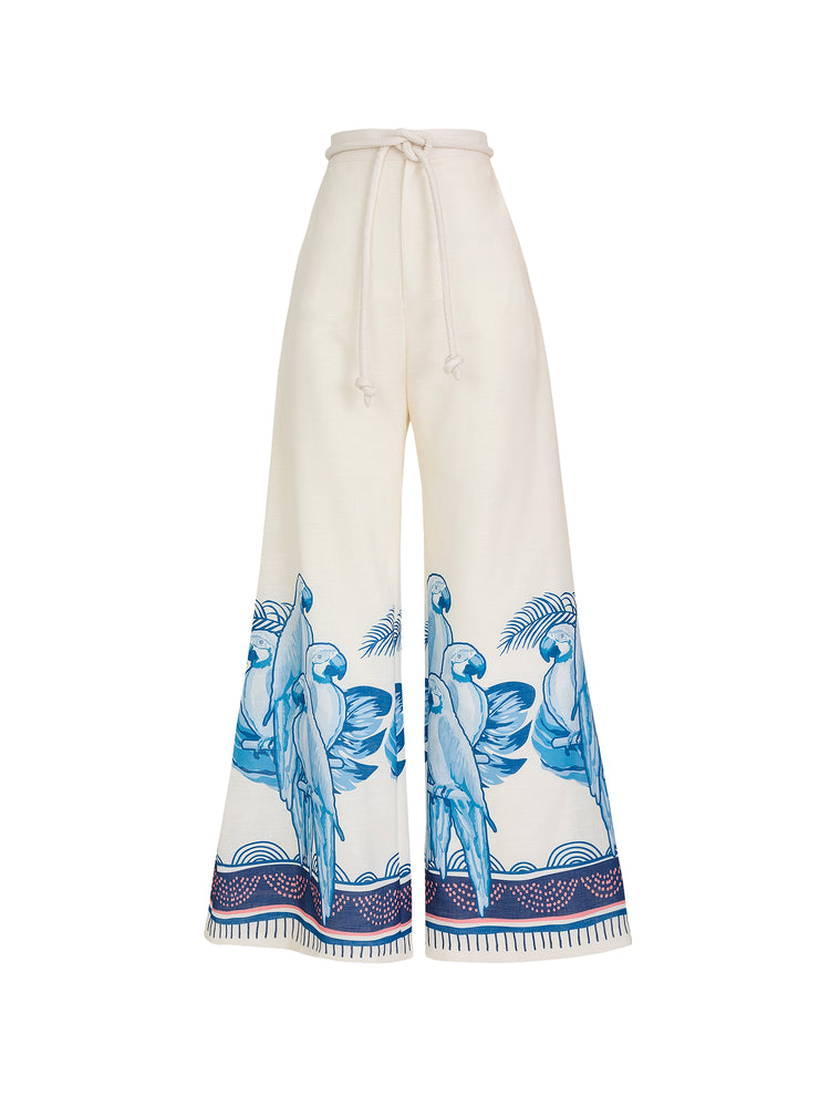 LA COLINA PANTS IN BLUE MACAW PRINT - No Pise La Grama Web