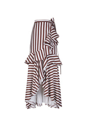 COSTANERA SKIRT IN MAROON STRIPES
