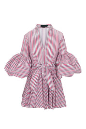 CARTA Y LETRA DRESS IN MAROON AND MAGENTA STRIPES - No Pise La Grama Web