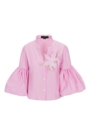 CARTA Y LETRA SHIRT IN PINK STRIPES - No Pise La Grama Web