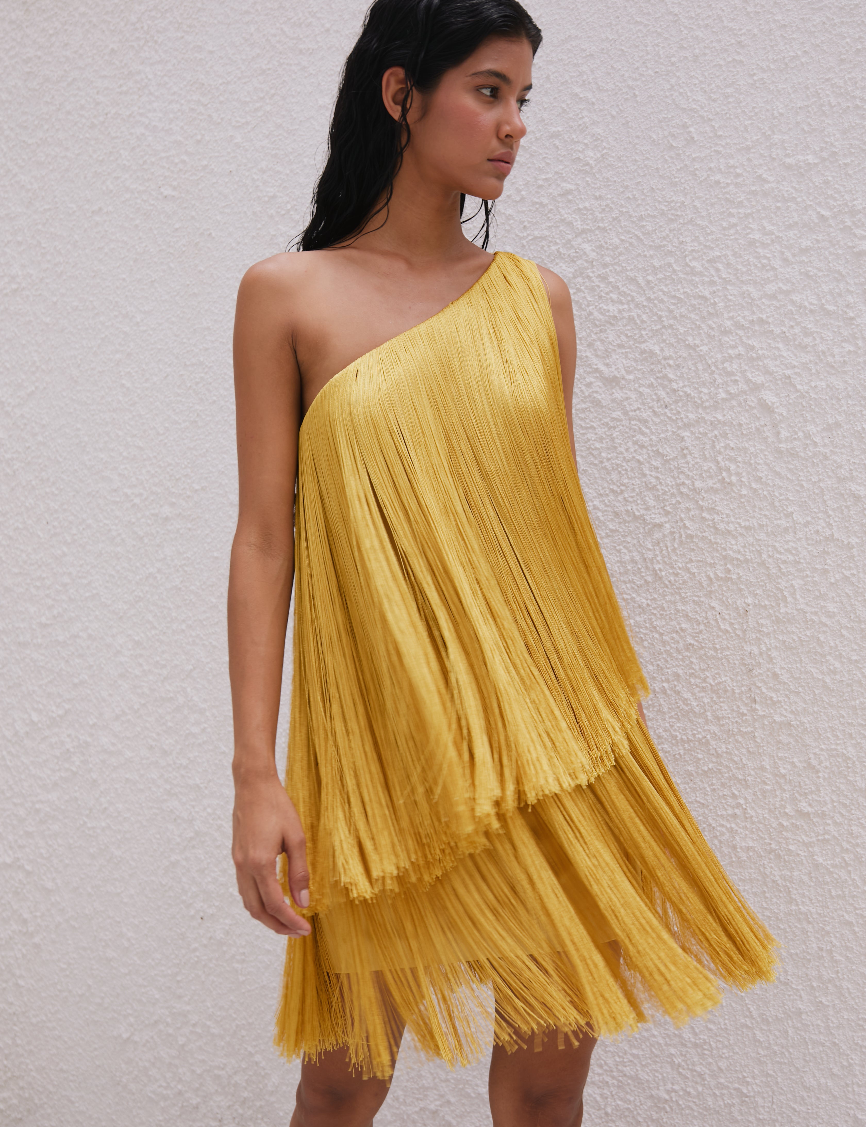 CASCADA MINI DRESS IN YELLOW GOLD - No Pise La Grama Web