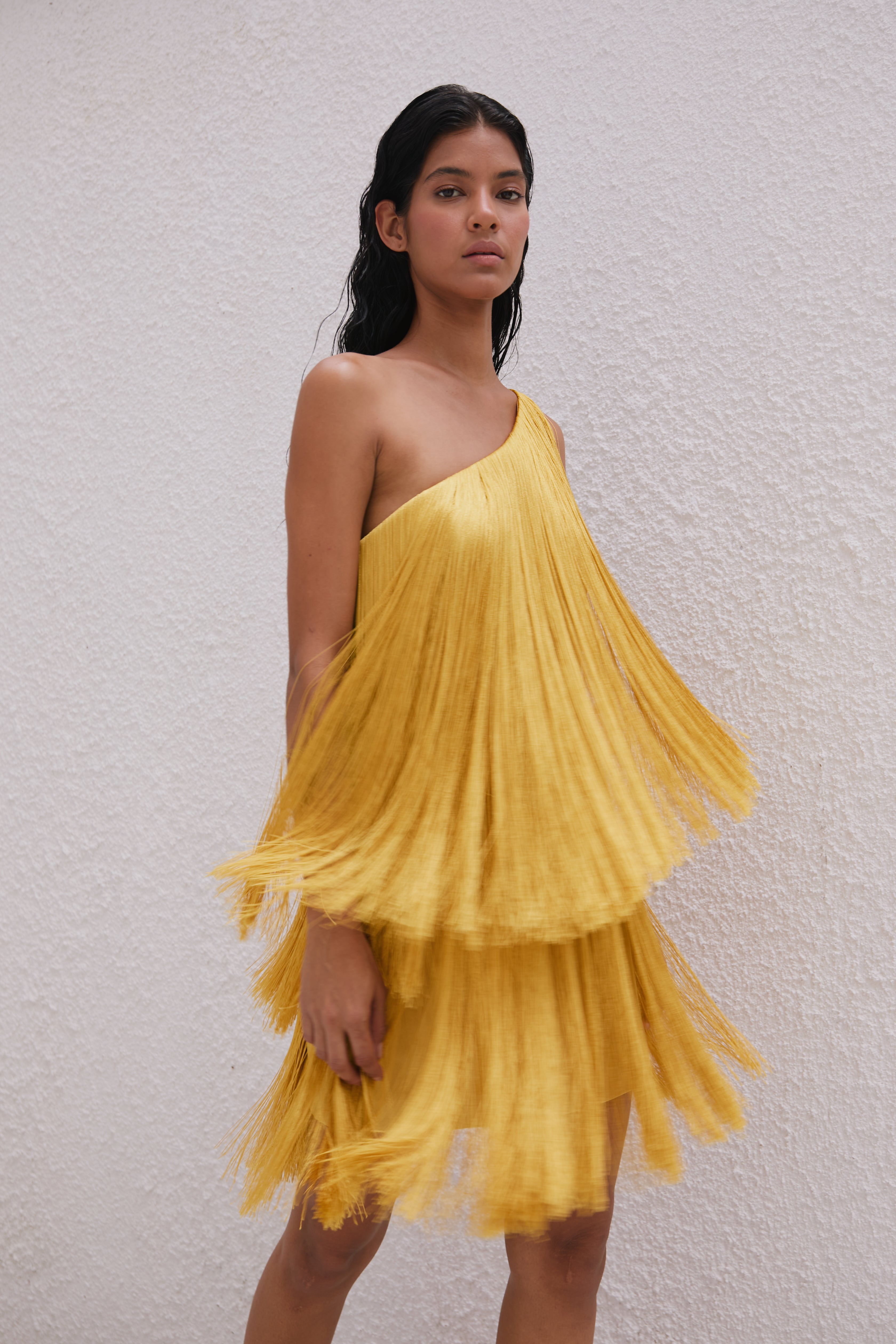 CASCADA MINI DRESS IN YELLOW GOLD - No Pise La Grama Web