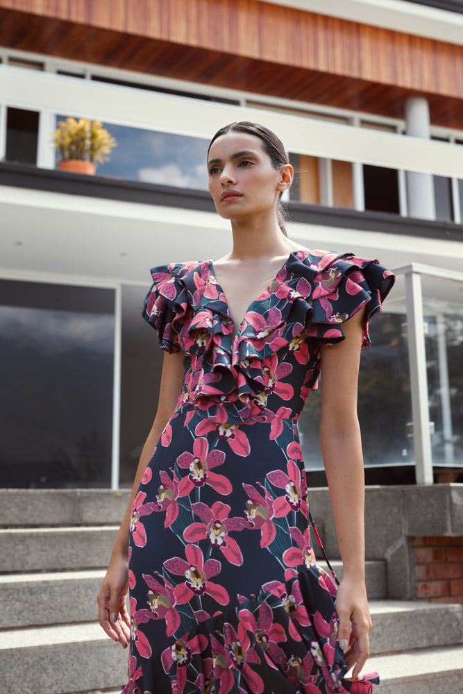 
            
                Load image into Gallery viewer, CATALINA DRESS IN FLORECIENTE PRINT
            
        
