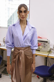 DANIELA SHIRT BLUE AND WHITE STRIPES