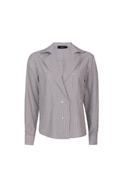 DANIELA SHIRT MAROON AND WHITE STRIPES