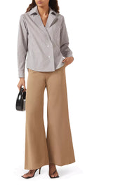 DANIELA SHIRT MAROON AND WHITE STRIPES