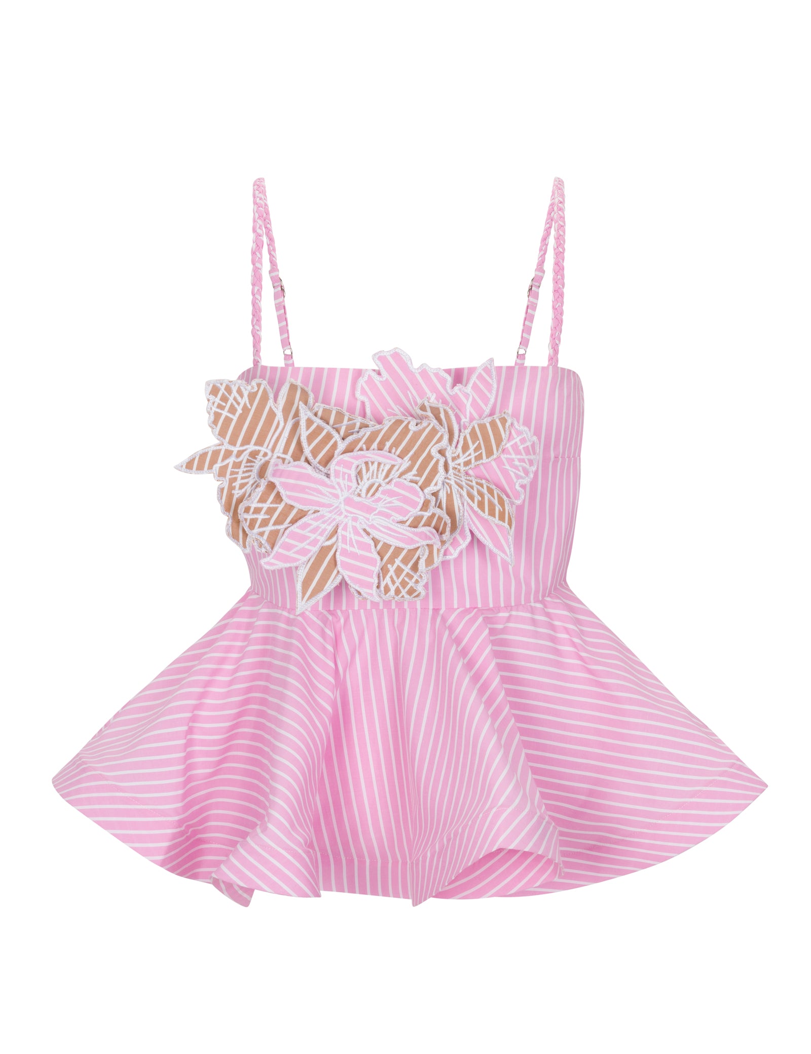 DREAMY TOP IN KHAKI AND PINK STRIPES - No Pise La Grama Web