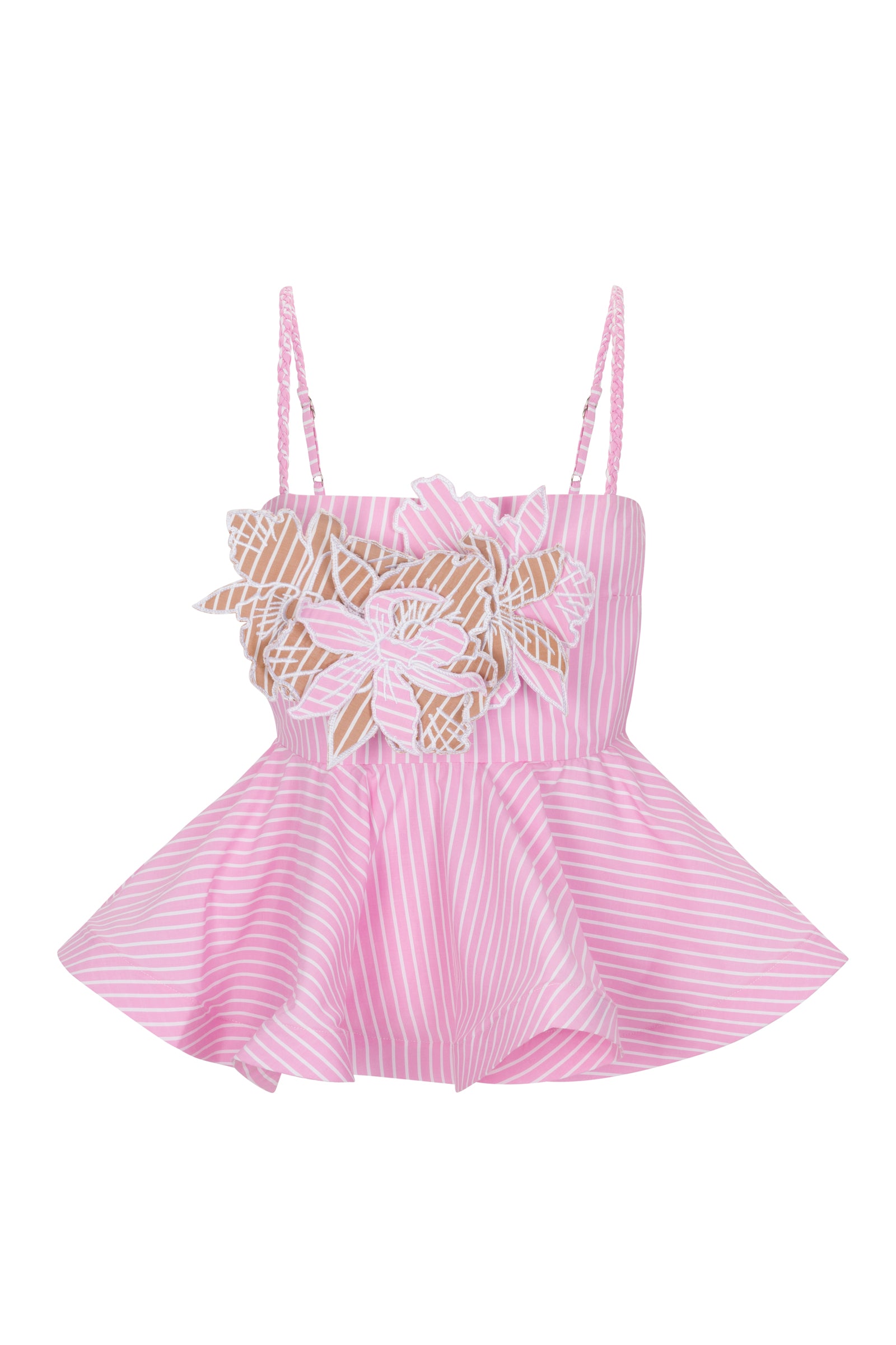 DREAMY TOP IN KHAKI AND PINK STRIPES - No Pise La Grama Web