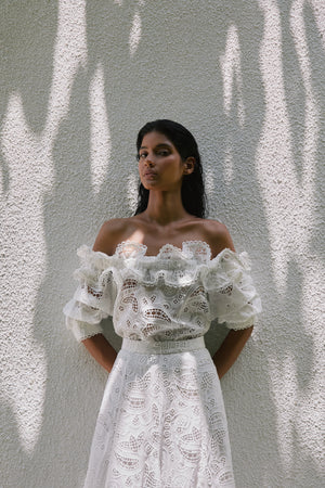 AGAVE TOP IN WHITE EYELET