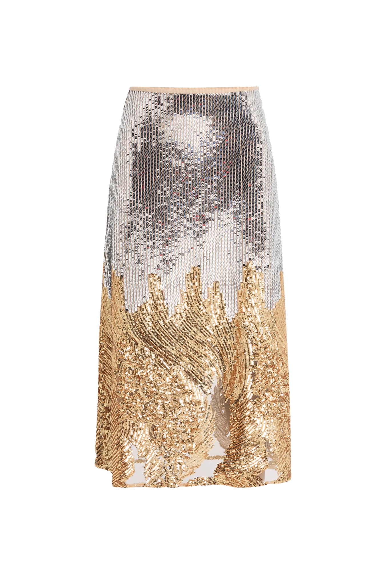 ELENA SKIRT IN SILVER AND GOLD SEQUIN