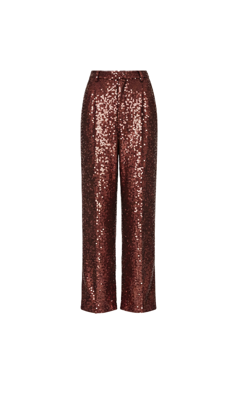 FLORENCIA PANTS IN MAROON SEQUINS