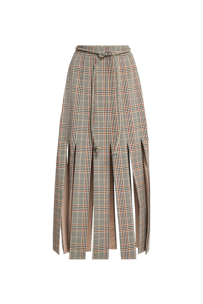 FLORA SKIRT IN GREY PLAID