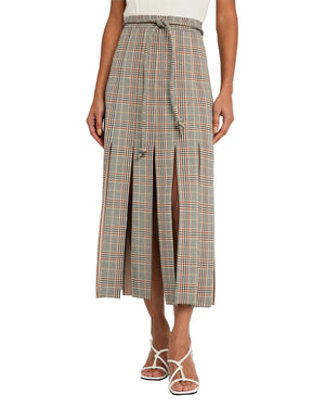 FLORA SKIRT IN GREY PLAID