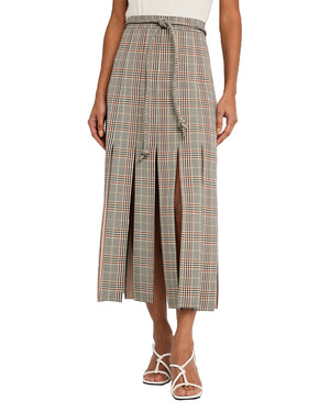 FLORA SKIRT IN GREY PLAID