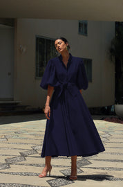 BROMELIA DRESS IN NAVY - No Pise La Grama Web