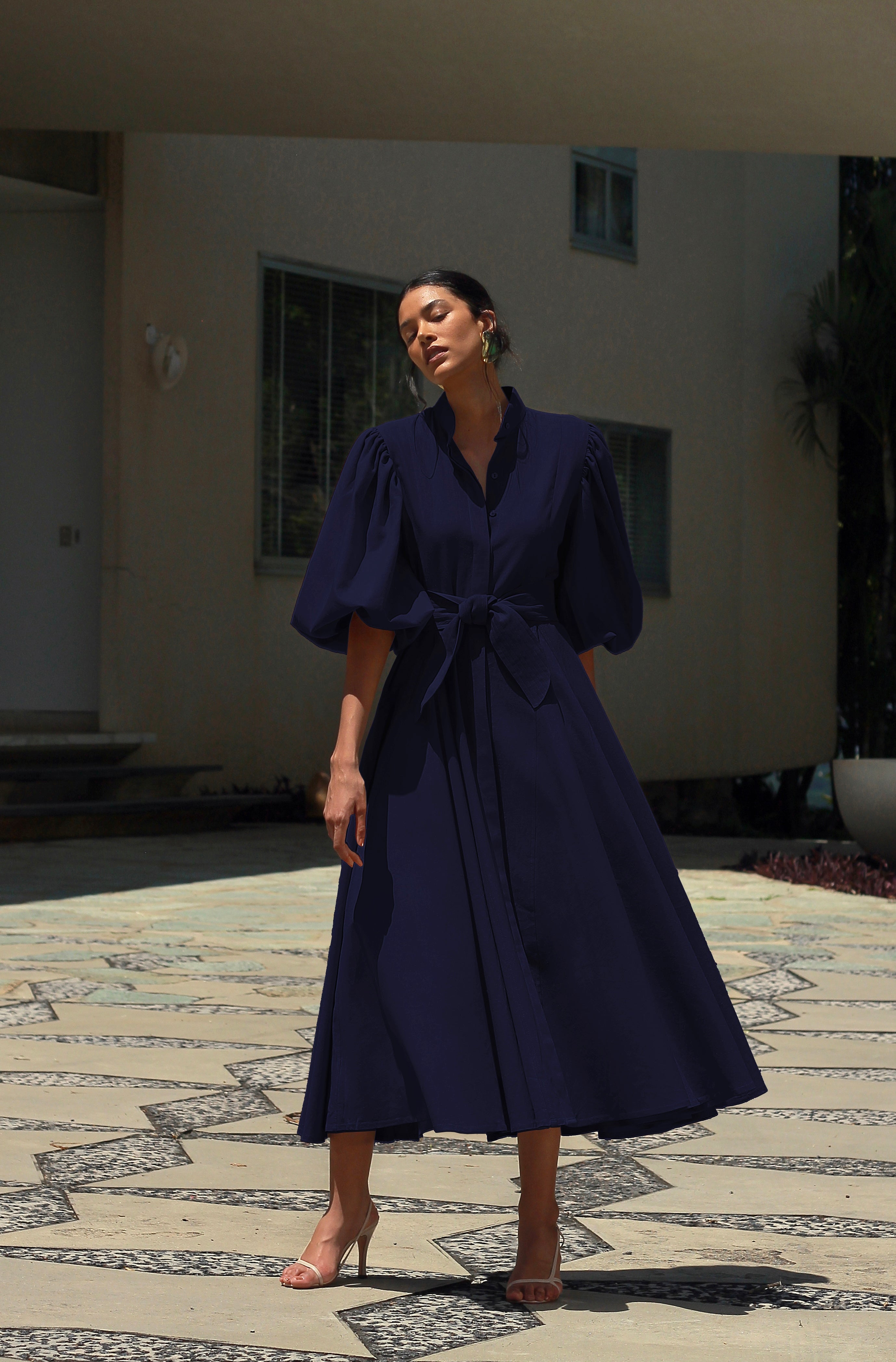 BROMELIA DRESS IN NAVY - No Pise La Grama Web