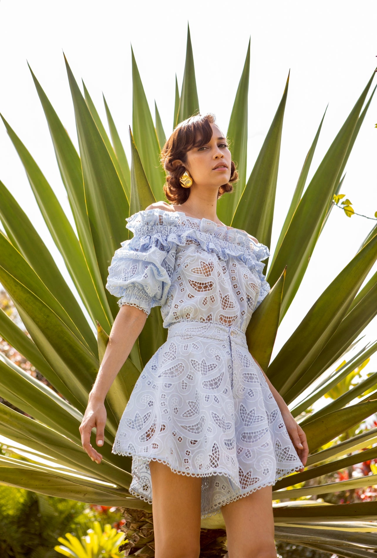 AGAVE TOP IN LIGHT BLUE EYELET - No Pise La Grama Web