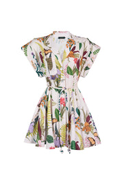 GUAYABA MINI DRESS IN JARDIN PRINT OFF WHITE
