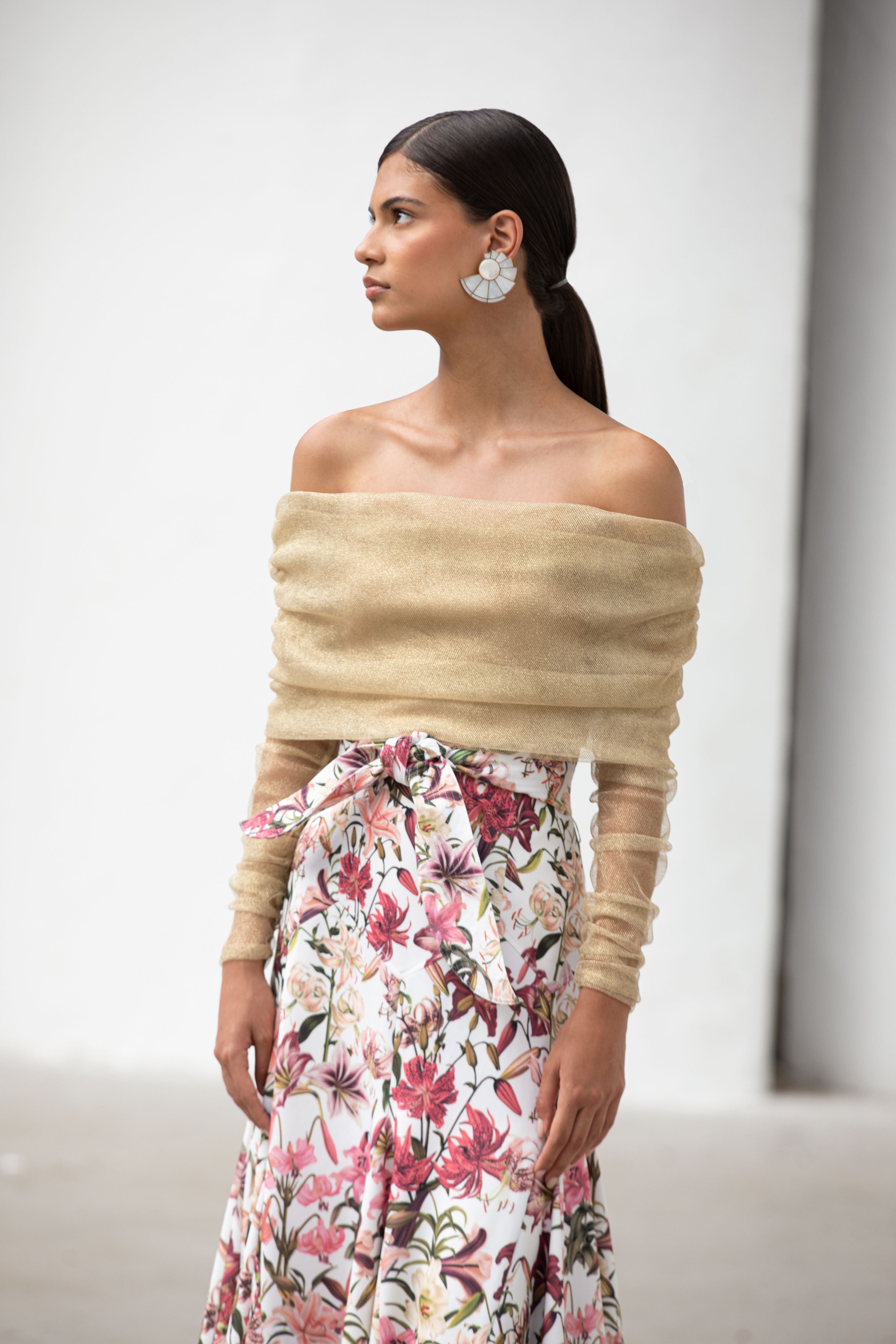 SOMBRITA SKIRT IN LILIES VERANDA PRINT