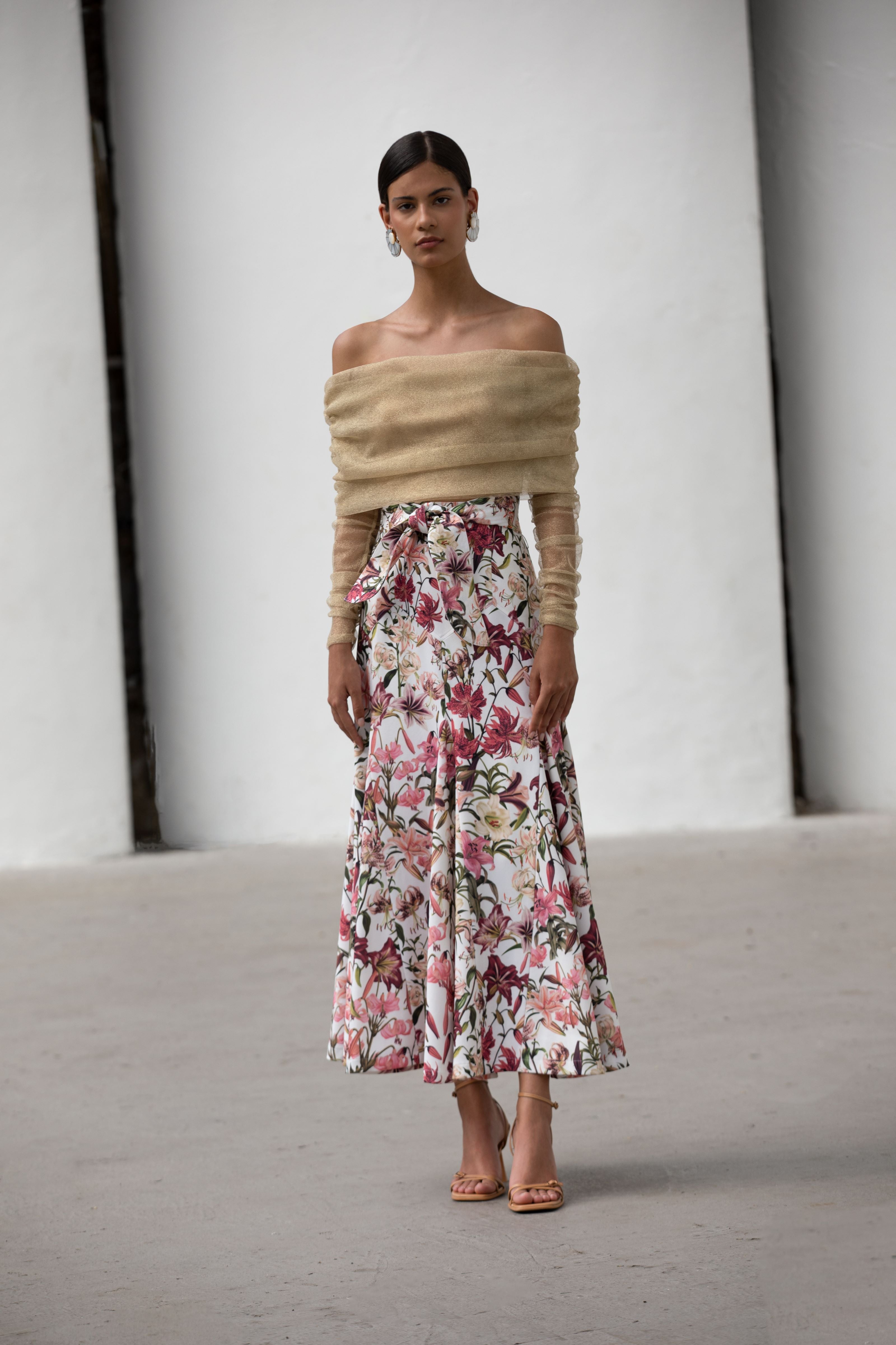 SOMBRITA SKIRT IN LILIES VERANDA PRINT