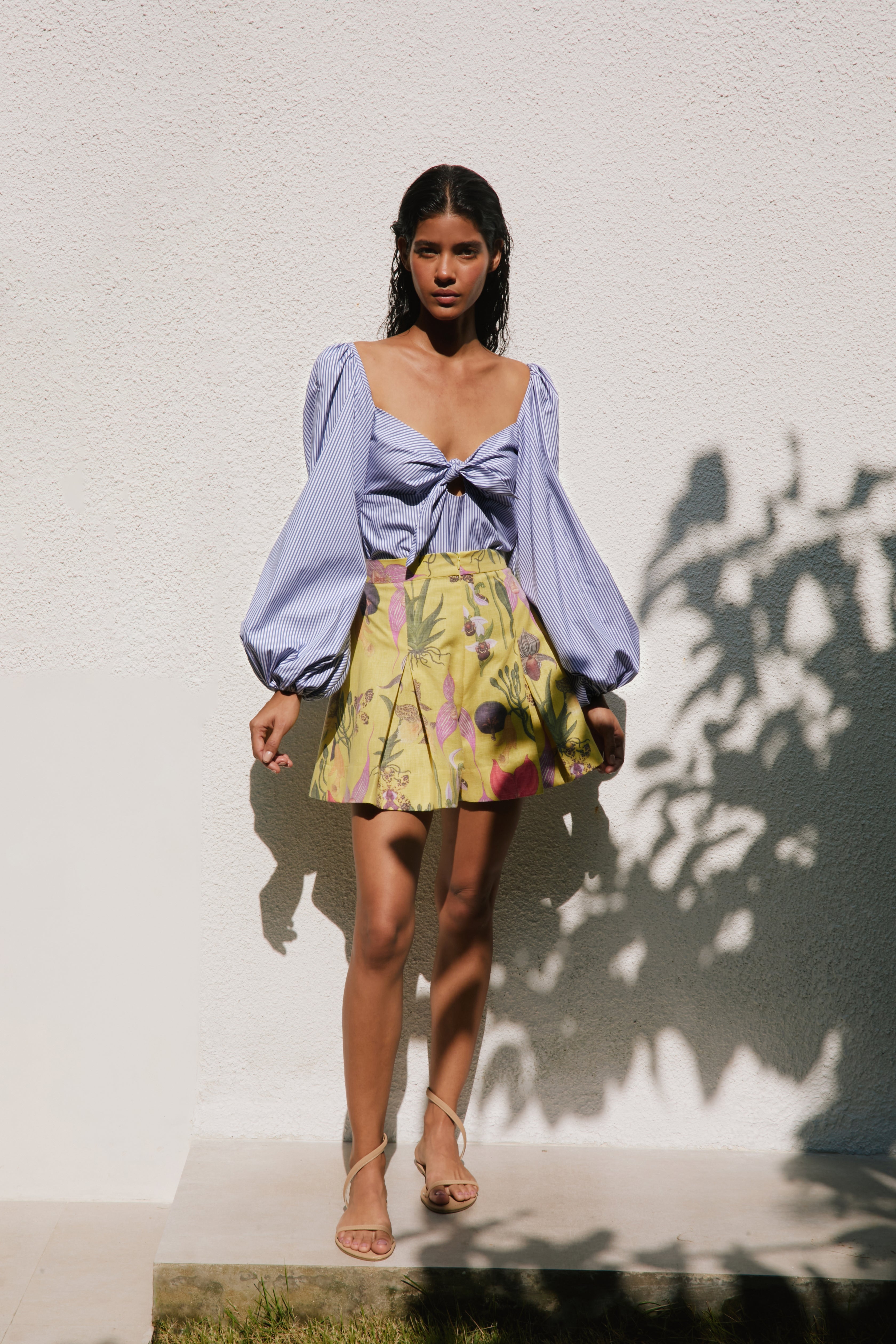 PERLA SHORTS IN BOTANICA YELLOW PRINT - No Pise La Grama Web