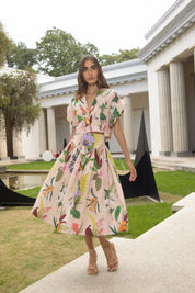 GUAYABA CROP TOP IN JARDIN PRINT SOFT KHAKI