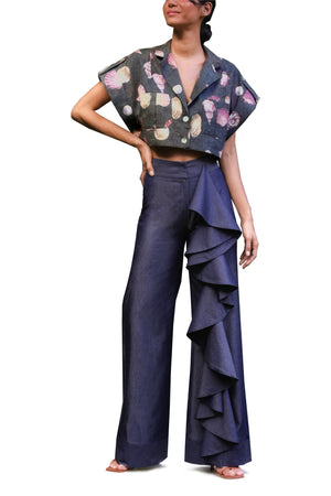 GUAYABA CROP TOP IN CONCHITAS IN BLACK PRINT