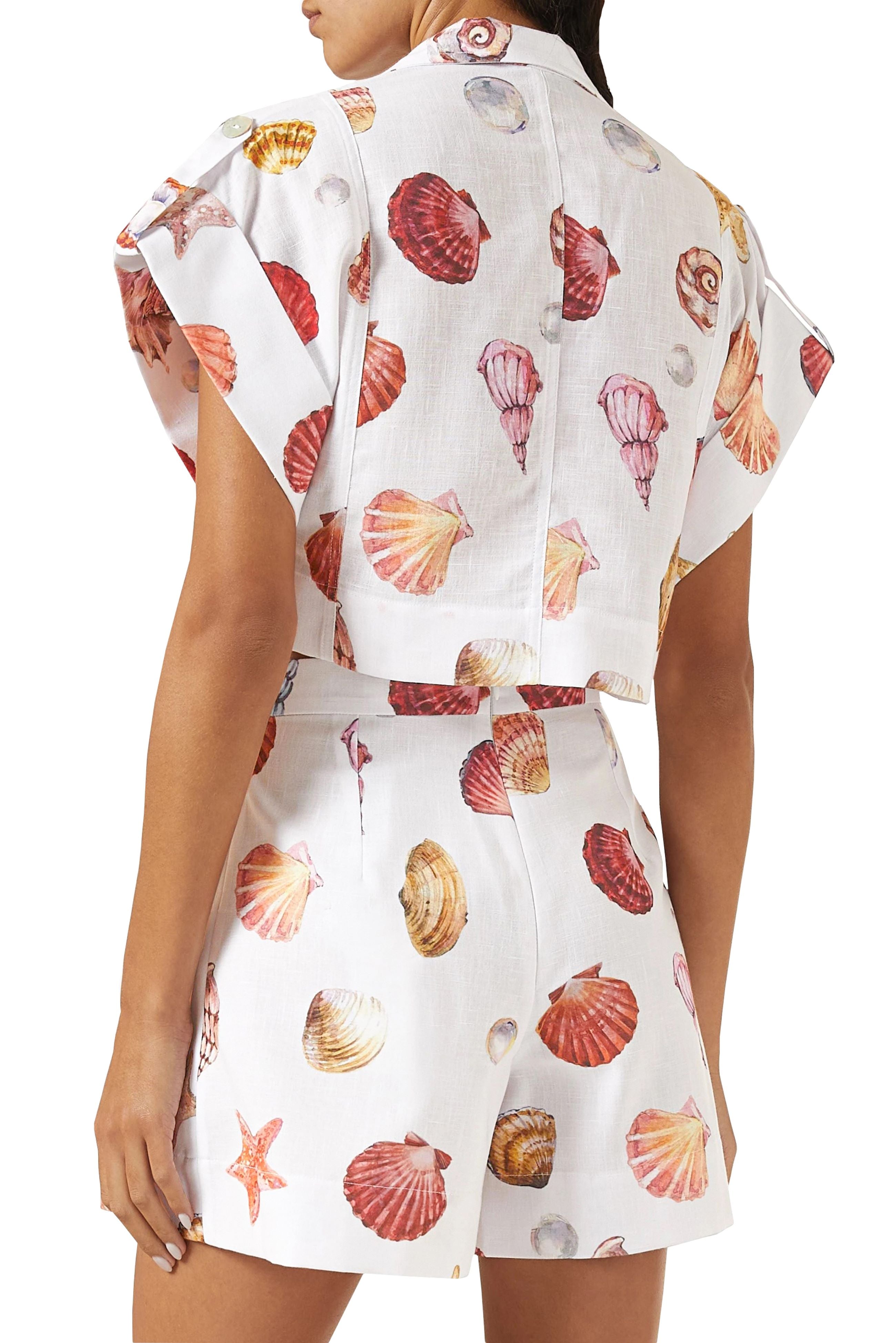 GUAYABA CROP TOP IN CONCHITAS IN WHITE PRINT
