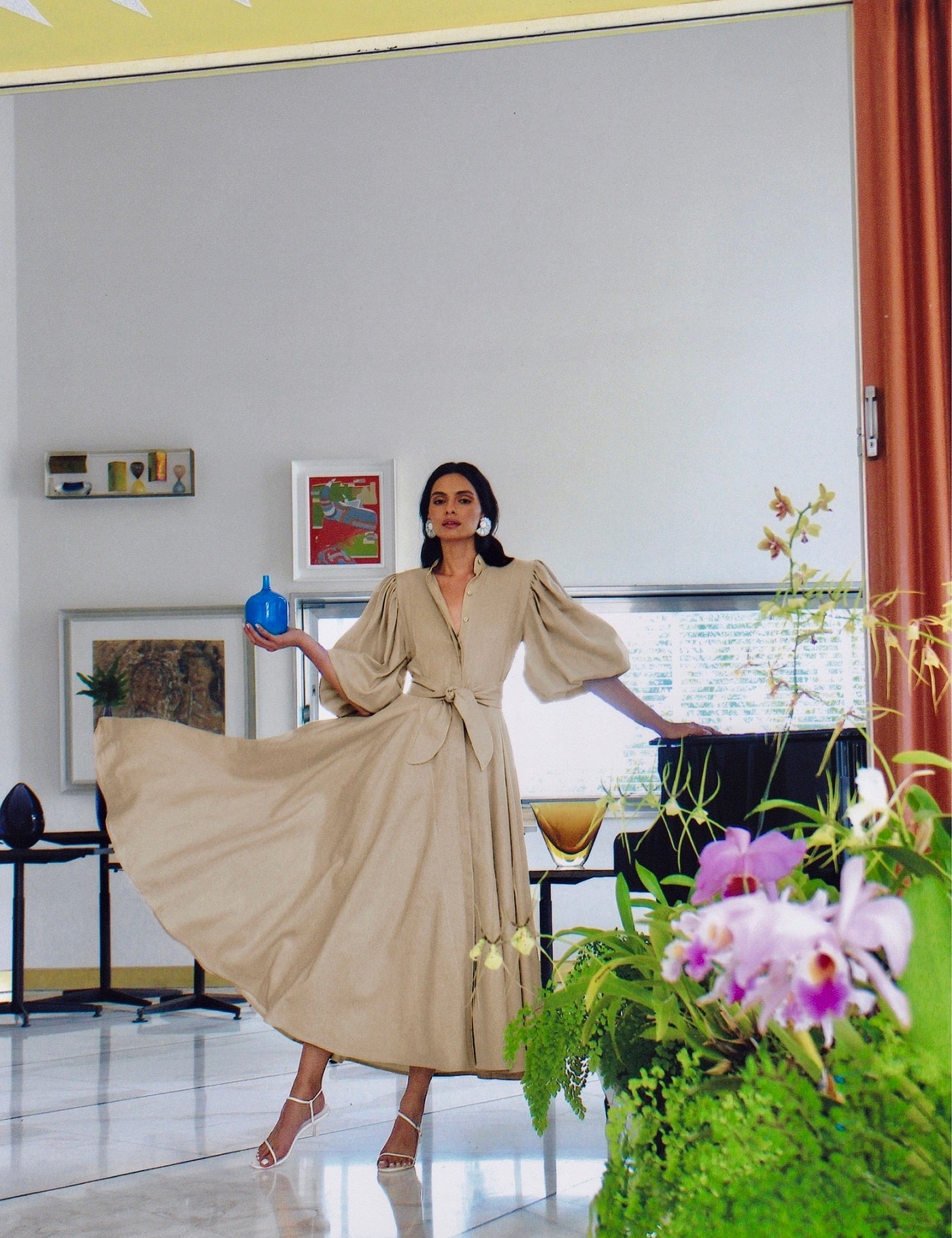 BROMELIA DRESS IN KHAKI - No Pise La Grama Web