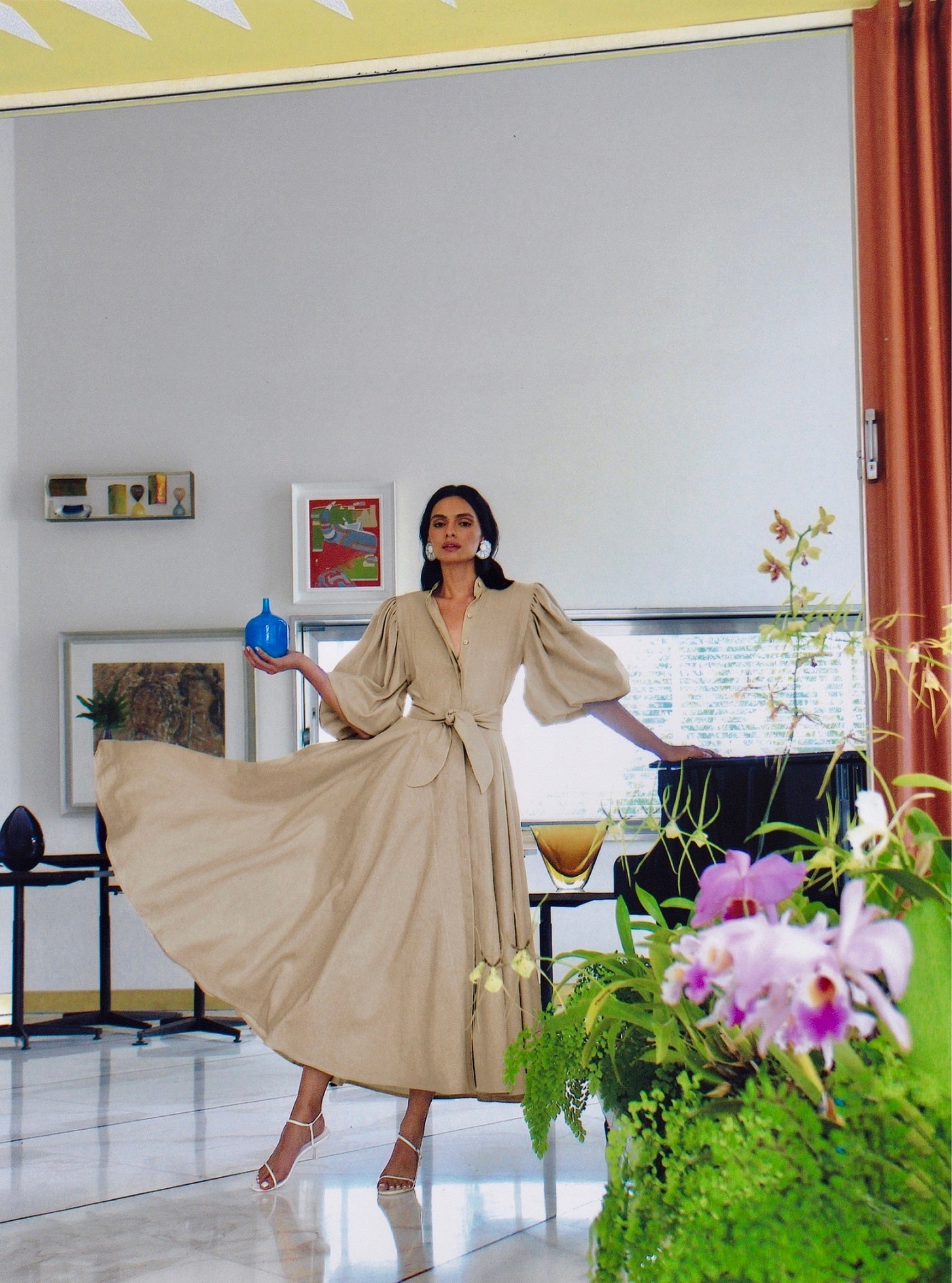 BROMELIA DRESS IN KHAKI - No Pise La Grama Web