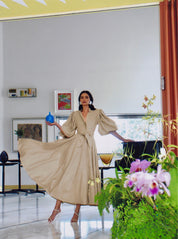 BROMELIA DRESS IN KHAKI - No Pise La Grama Web