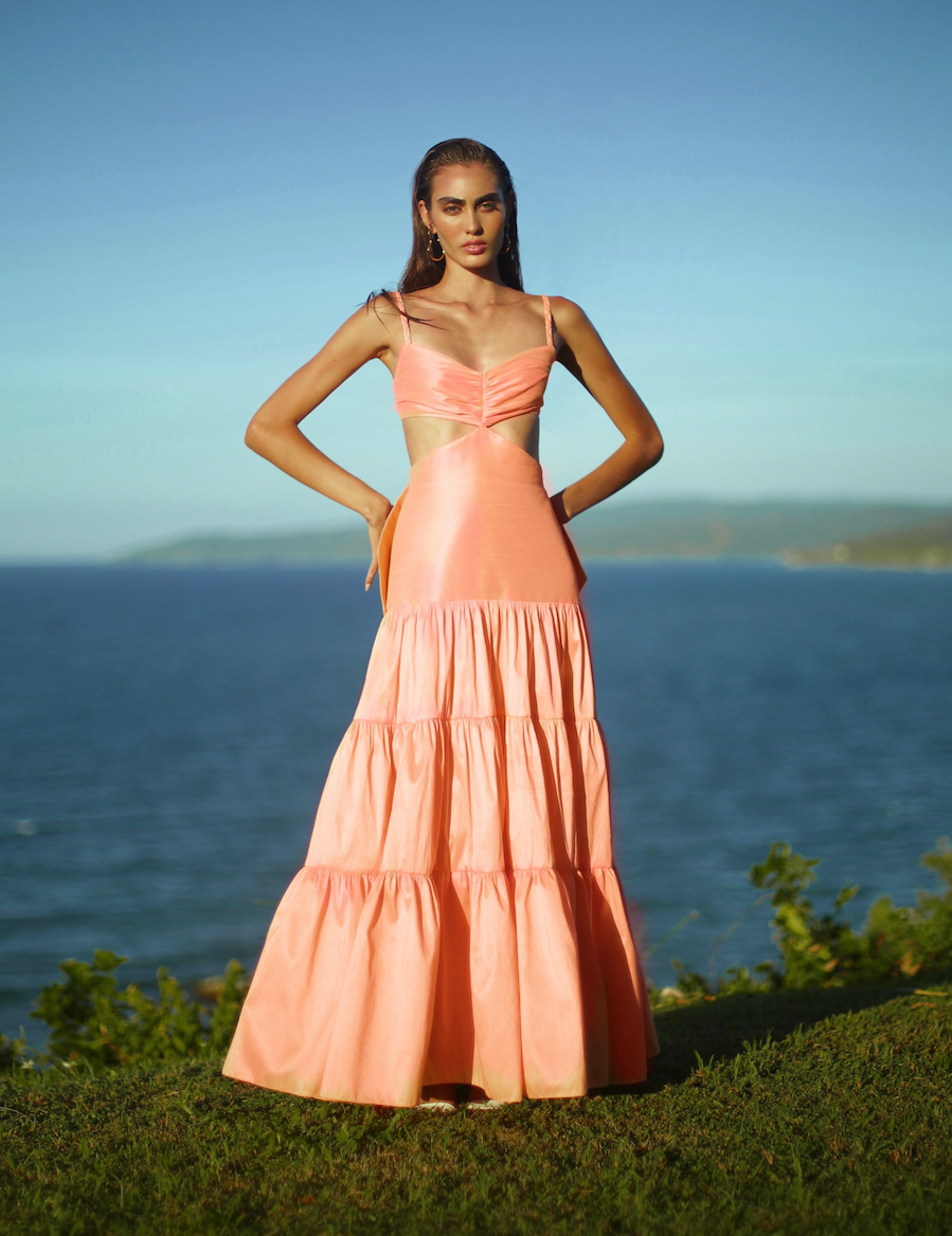 LA JULIETA DRESS IN HOT PEACH - No Pise La Grama Web